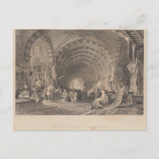 Antiek Istanbul Constantinopel Great Bazar Briefkaart (Voorkant)