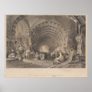 Antiek Istanbul Constantinopel Great Bazar Poster