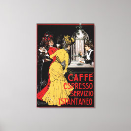 Antiek Italiaans café Espresso en Poster Canvas Afdruk