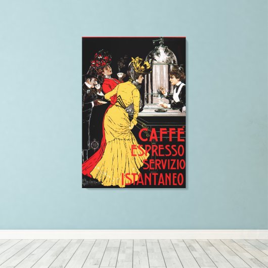 Antiek Italiaans café Espresso en Poster Canvas Afdruk (Insitu (Houten vloer))