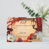 Antiek Italiaans herfst bruiloft RSVP Kaart (Staand voorkant)