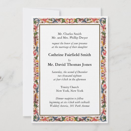 Antiek Italiaans uitnodigen voor uitzending over h Kaart (Voorkant)