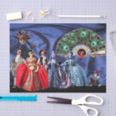 ANTIEK ITALIAANSE MARIONETTEN, MASQUERADE MASKERS  TISSUEPAPIER (Craft)