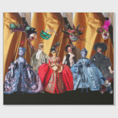 ANTIEK ITALIAANSE PARTIJ VOOR MASKERADE CADEAUPAPIER (Vlak)