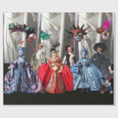 ANTIEK ITALIAANSE PARTIJ VOOR MASKERADE CADEAUPAPIER (Vlak)