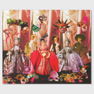 ANTIEK ITALIAANSE PARTIJ VOOR MASKERADE CADEAUPAPIER