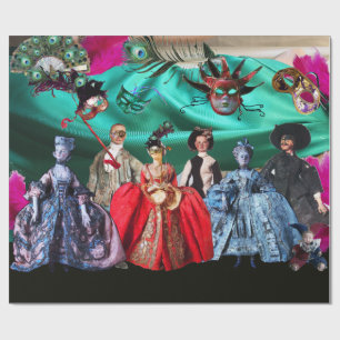 ANTIEK ITALIAANSE PARTIJ VOOR MASKERADE CADEAUPAPIER