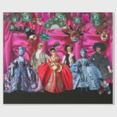 ANTIEK ITALIAANSE PARTIJ VOOR MASKERADE CADEAUPAPIER (Vlak)