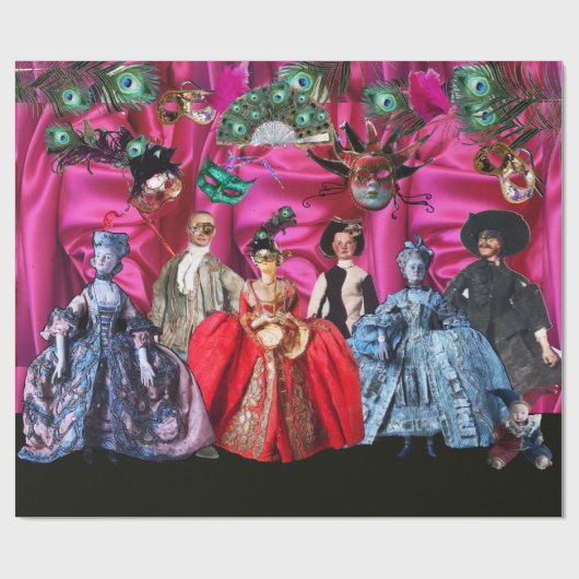 ANTIEK ITALIAANSE PARTIJ VOOR MASKERADE CADEAUPAPIER (Vlak)