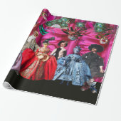 ANTIEK ITALIAANSE PARTIJ VOOR MASKERADE CADEAUPAPIER (Uitgerold)