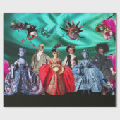 ANTIEK ITALIAANSE PARTIJ VOOR MASKERADE CADEAUPAPIER (Vlak)