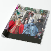 ANTIEK ITALIAANSE PARTIJ VOOR MASKERADE CADEAUPAPIER (Uitgerold)