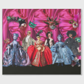 ANTIEK ITALIAANSE PARTIJ VOOR MASKERADE CADEAUPAPIER (Vlak)