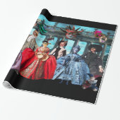 ANTIEK ITALIAANSE PARTIJ VOOR MASKERADE CADEAUPAPIER (Uitgerold)