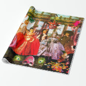 ANTIEK ITALIAANSE PARTIJ VOOR MASKERADE CADEAUPAPIER (Uitgerold)