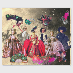 ANTIEK ITALIAANSE PARTIJ VOOR MASKERADE CADEAUPAPIER