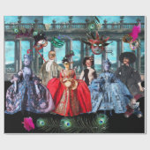 ANTIEK ITALIAANSE PARTIJ VOOR MASKERADE CADEAUPAPIER (Vlak)