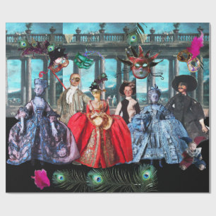 ANTIEK ITALIAANSE PARTIJ VOOR MASKERADE CADEAUPAPIER