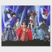 ANTIEK ITALIAANSE PARTIJ VOOR MASKERADE CADEAUPAPIER (Vlak)