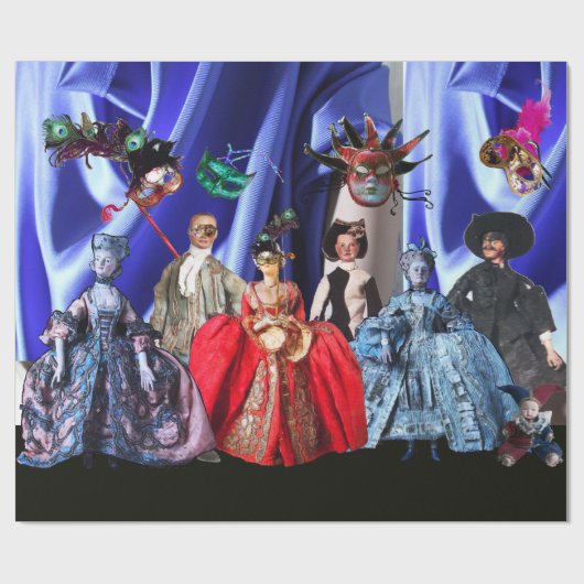 ANTIEK ITALIAANSE PARTIJ VOOR MASKERADE CADEAUPAPIER (Vlak)