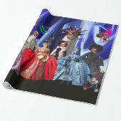 ANTIEK ITALIAANSE PARTIJ VOOR MASKERADE CADEAUPAPIER (Uitgerold)