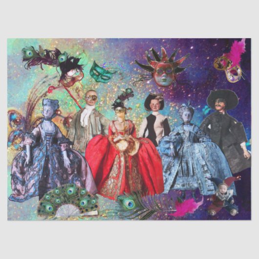 ANTIEK ITALIAANSE PARTIJ VOOR MASKERADE TISSUEPAPIER (Voorkant)