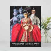 ANTIEK ITALIAANSE PARTIJ VOOR MASQUERADE COSTUME KAART (Staand voorkant)