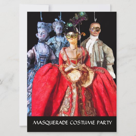 ANTIEK ITALIAANSE PARTIJ VOOR MASQUERADE COSTUME KAART (Voorkant)