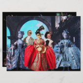 ANTIEK ITALIAANSE PARTIJ VOOR MASQUERADE COSTUME KAART (Voorkant / Achterkant)