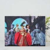 ANTIEK ITALIAANSE PARTIJ VOOR MASQUERADE COSTUME KAART (Staand voorkant)