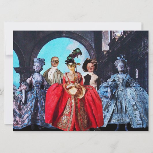 ANTIEK ITALIAANSE PARTIJ VOOR MASQUERADE COSTUME KAART (Voorkant)