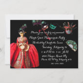 ANTIEK ITALIAANSE PARTIJ VOOR MASQUERADE COSTUME KAART (Achterkant)