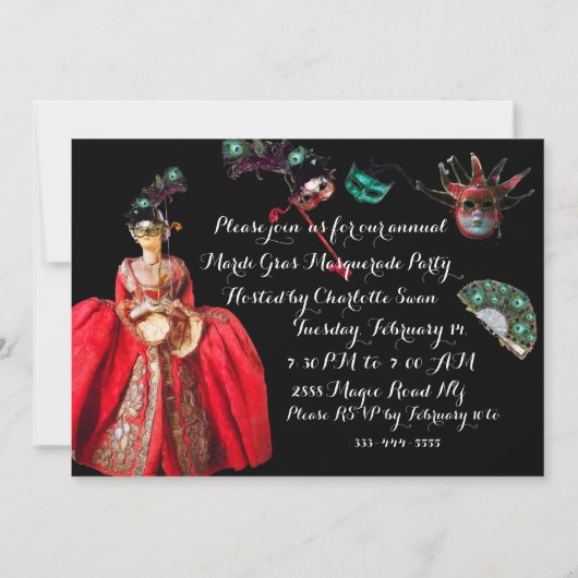 ANTIEK ITALIAANSE PARTIJ VOOR MASQUERADE COSTUME KAART (Achterkant)
