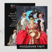 ANTIEK ITALIAANSE PARTIJ VOOR MASQUERADE COSTUME KAART (Voorkant / Achterkant)