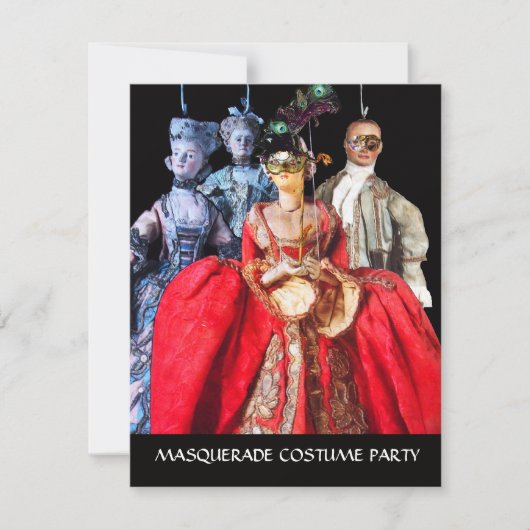 ANTIEK ITALIAANSE PARTIJ VOOR MASQUERADE COSTUME KAART (Voorkant)