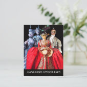 ANTIEK ITALIAANSE PARTIJ VOOR MASQUERADE COSTUME KAART (Staand voorkant)