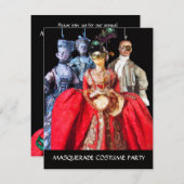 ANTIEK ITALIAANSE PARTIJ VOOR MASQUERADE COSTUME KAART (Voorkant / Achterkant)