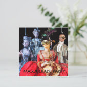 ANTIEK ITALIAANSE PARTIJ VOOR MASQUERADE COSTUME KAART (Staand voorkant)