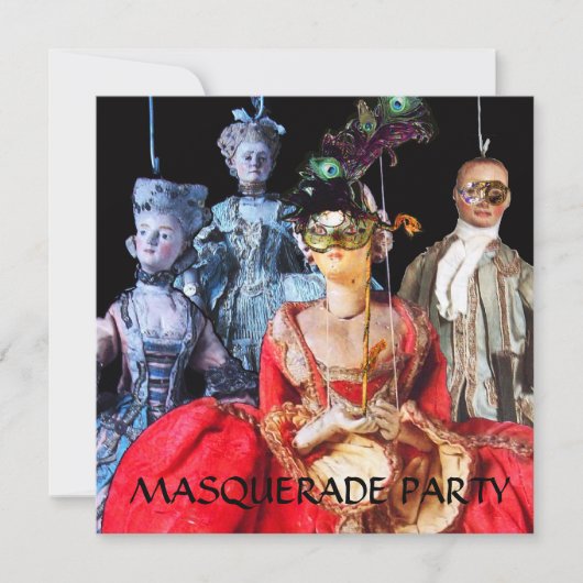 ANTIEK ITALIAANSE PARTIJ VOOR MASQUERADE COSTUME KAART (Voorkant)