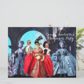 ANTIEK ITALIAANSE PARTIJ VOOR MASQUERADE COSTUME KAART (Staand voorkant)