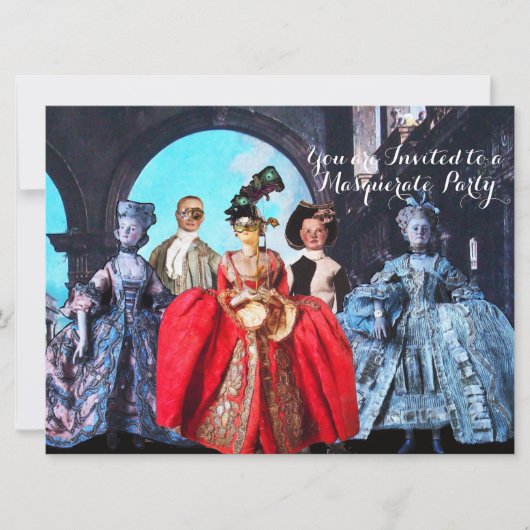 ANTIEK ITALIAANSE PARTIJ VOOR MASQUERADE COSTUME KAART (Voorkant)