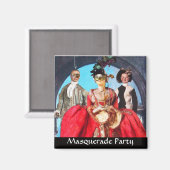 ANTIEK ITALIAANSE PARTIJ VOOR MASQUERADE COSTUME MAGNEET (Voorkant / Achterkant)