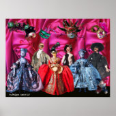 ANTIEK ITALIAANSE PARTIJ VOOR MASQUERADE COSTUME POSTER (Voorkant)