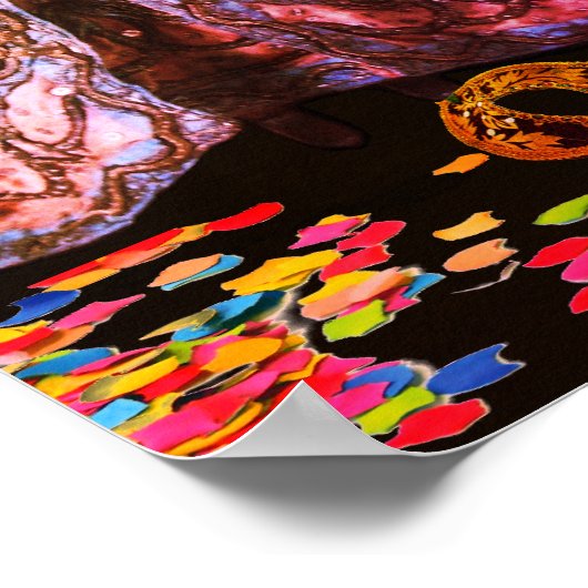 ANTIEK ITALIAANSE PARTIJ VOOR MASQUERADE COSTUME POSTER (Hoek)