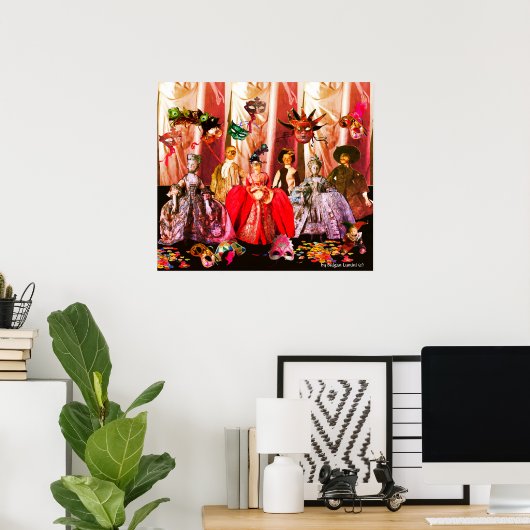 ANTIEK ITALIAANSE PARTIJ VOOR MASQUERADE COSTUME POSTER (Thuiskantoor)