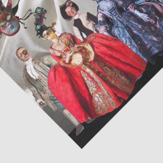 ANTIEK ITALIAANSE POPPEN, MASKERADE MASKERS WIT TISSUEPAPIER (Detail)