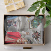 ANTIEK ITALIAANSE POPPEN, MASKERADE MASKERS WIT TISSUEPAPIER (Geschenk)