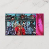 ANTIEK ITALIAANSE POPPETS MASKERADE-MASKEREN, KOST VISITEKAARTJE (Achterkant)