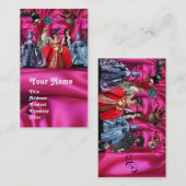 ANTIEK ITALIAANSE POPPETS MASKERADE-MASKEREN, KOST VISITEKAARTJE (Voorkant / Achterkant)