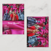 ANTIEK ITALIAANSE POPPETS MASKERADE-MASKEREN, KOST VISITEKAARTJE (Voorkant / Achterkant)